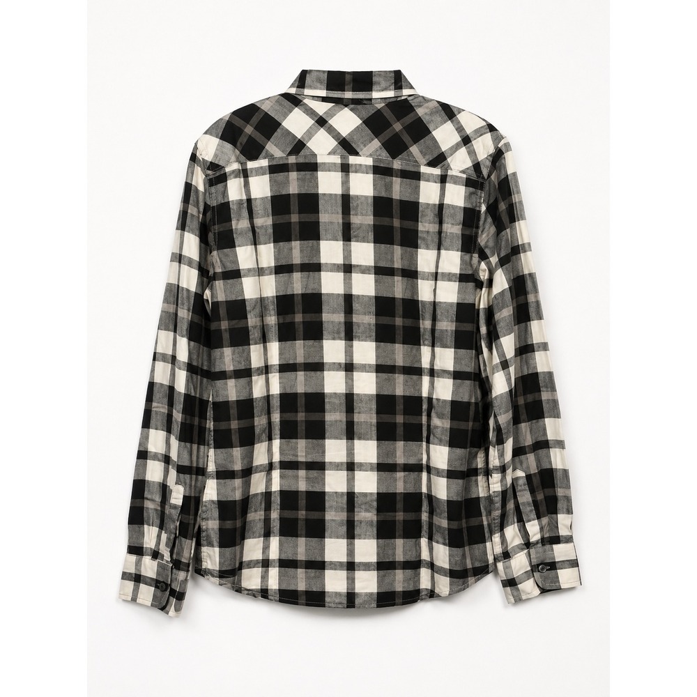 Banana Republic Soft-Wash Shirt Mens Large Black White Plaid Cotton Button Down - Picture 2 of 5